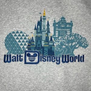 Disney Four Park Icons Gray Full Zip Hoodie-3XL